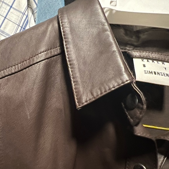 Karen by Smonsen Brown Leather Shirt with snap closures - Picture 10 of 12